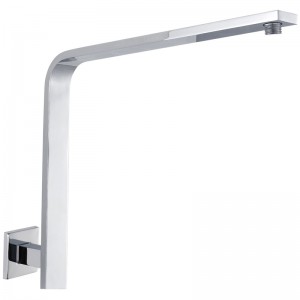 Rectangle Curved Chrome Shower Arm
